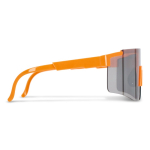 Lunettes de sport haute performance colorées avec verres argentés couleur orange fluorescent troisième vue