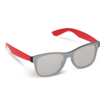 Lunettes de soleil avec verres miroir UV400 et branches colorées couleur rouge