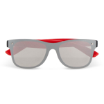 Lunettes de soleil avec verres miroir UV400 et branches colorées couleur rouge deuxième vue