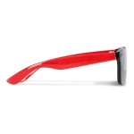 Lunettes de soleil avec verres miroir UV400 et branches colorées couleur rouge troisième vue