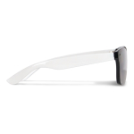 Lunettes de soleil avec verres miroir UV400 et branches colorées couleur blanc troisième vue