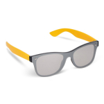 Lunettes de soleil avec verres miroir UV400 et branches colorées couleur jaune
