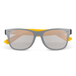Lunettes de soleil avec verres miroir UV400 et branches colorées couleur jaune deuxième vue