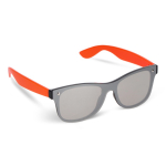 Lunettes de soleil avec verres miroir UV400 et branches colorées couleur orange