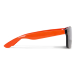 Lunettes de soleil avec verres miroir UV400 et branches colorées couleur orange troisième vue
