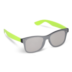 Lunettes de soleil avec verres miroir UV400 et branches colorées couleur vert lime