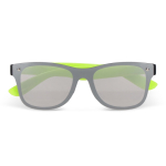 Lunettes de soleil avec verres miroir UV400 et branches colorées couleur vert lime deuxième vue