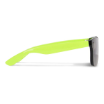 Lunettes de soleil avec verres miroir UV400 et branches colorées couleur vert lime troisième vue