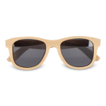 Lunettes de soleil entièrement en bambou avec verres noirs couleur naturel deuxième vue