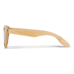 Lunettes de soleil entièrement en bambou avec verres noirs couleur naturel troisième vue