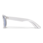 Lunettes de soleil à monture transparente et verres miroir UV400 couleur bleu transparent quatrière vue