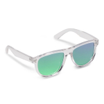 Lunettes de soleil à monture transparente et verres miroir UV400 couleur vert transparent