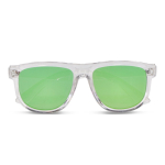 Lunettes de soleil à monture transparente et verres miroir UV400 couleur vert transparent deuxième vue
