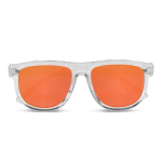 Lunettes de soleil à monture transparente et verres miroir UV400 couleur rouge transparent deuxième vue