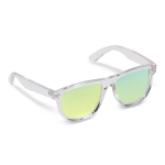 Lunettes de soleil à monture transparente et verres miroir UV400 couleur jaune transparent