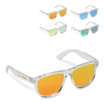 Lunettes de soleil à monture transparente et verres miroir UV400