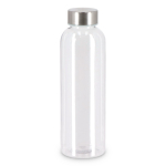 Bouteille en plastique recyclé avec bouchon argenté 500 ml couleur transparent
