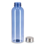 Bouteille en plastique recyclé avec bouchon argenté 500 ml couleur bleu transparent deuxième vue