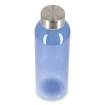 Bouteille en plastique recyclé avec bouchon argenté 500 ml couleur bleu transparent troisième vue