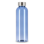 Bouteille en plastique recyclé avec bouchon argenté 500 ml couleur bleu transparent quatrière vue