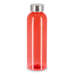 Bouteille en plastique recyclé avec bouchon argenté 500 ml couleur rouge transparent