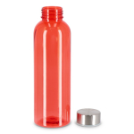 Bouteille en plastique recyclé avec bouchon argenté 500 ml couleur rouge transparent deuxième vue
