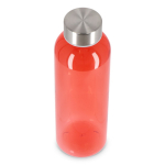 Bouteille en plastique recyclé avec bouchon argenté 500 ml couleur rouge transparent troisième vue