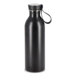 Gourde en acier inoxydable avec anse en silicone sur le bouchon 500 ml couleur noir