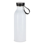 Gourde en acier inoxydable avec anse en silicone sur le bouchon 500 ml couleur blanc