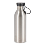 Gourde en acier inoxydable avec anse en silicone sur le bouchon 500 ml couleur argenté