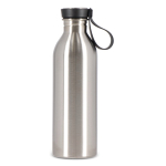 Gourde en acier inoxydable avec anse en silicone sur le bouchon 500 ml couleur argenté quatrière vue