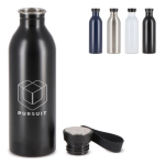 Gourde en acier inoxydable avec anse en silicone sur le bouchon 500 ml