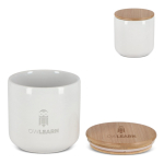 Pot en céramique 550 ml avec couvercle en bambou pour aliments