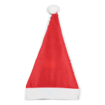 Bonnet de Père Noël original en sequins bicolores couleur rouge quatrière vue