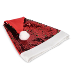 Bonnet de Père Noël original en sequins bicolores couleur rouge cinquième vue