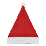 Bonnet de Père Noël Classique en feutre avec pompon blanc couleur rouge troisième vue