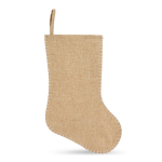 Chaussette de Noël au design rustique en jute avec couture sur le bord couleur naturel deuxième vue