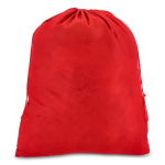 Grand sac cadeau en feutre avec cordons assortis couleur rouge deuxième vue