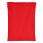 Grand sac cadeau en feutre avec cordons assortis couleur rouge quatrière vue