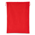 Grand sac cadeau en feutre avec cordons assortis couleur rouge cinquième vue