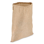 Sac cadeau au design rustique en jute avec cordon de fermeture couleur naturel troisième vue