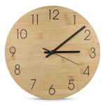 Horloge murale minimaliste en bambou à personnaliser couleur naturel deuxième vue