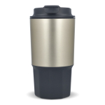 Mug de voyage en acier inoxydable avec couvercle anti-fuite 450 ml couleur gris troisième vue