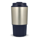 Mug de voyage en acier inoxydable avec couvercle anti-fuite 450 ml couleur bleu foncé troisième vue