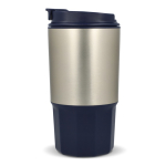Mug de voyage en acier inoxydable avec couvercle anti-fuite 450 ml couleur bleu foncé quatrière vue