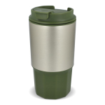 Mug de voyage en acier inoxydable avec couvercle anti-fuite 450 ml couleur vert olive