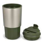 Mug de voyage en acier inoxydable avec couvercle anti-fuite 450 ml couleur vert olive deuxième vue
