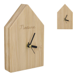 Horloge de table en bambou en forme de maison à personnaliser