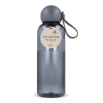 Gourde en plastique monochrome avec bouchon rond à anse 600 ml couleur gris foncé