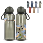 Gourde en plastique monochrome avec bouchon rond à anse 600 ml